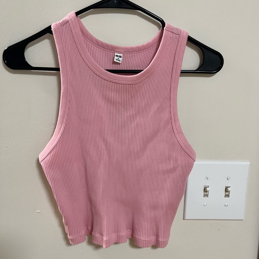 Uniqlo Pink Ribbed Tank Top